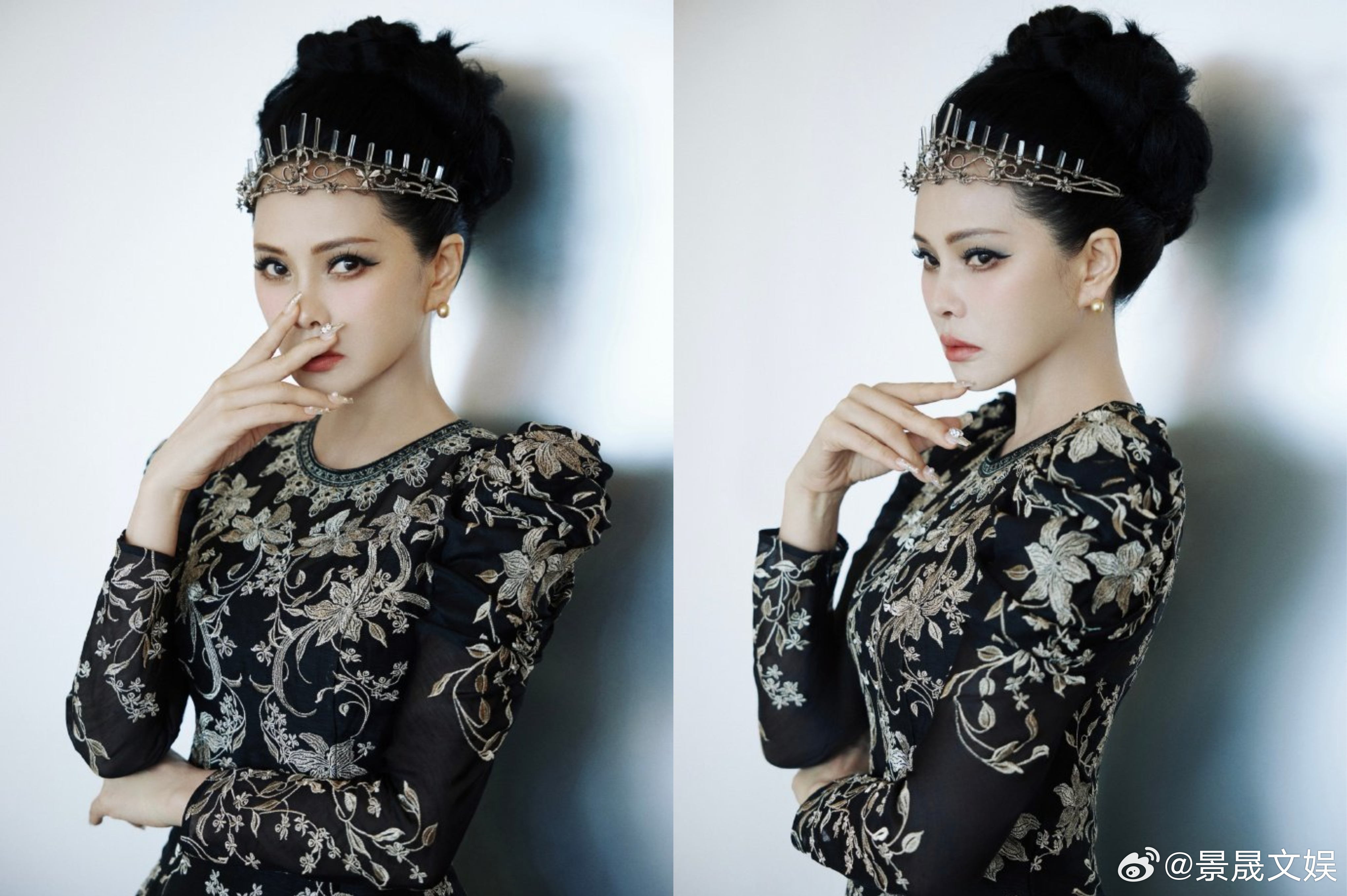 伊能静恩利母子大片艺术感与时尚感双在线的大片！伊能静黑金造型自带光芒，恩利眼妆精