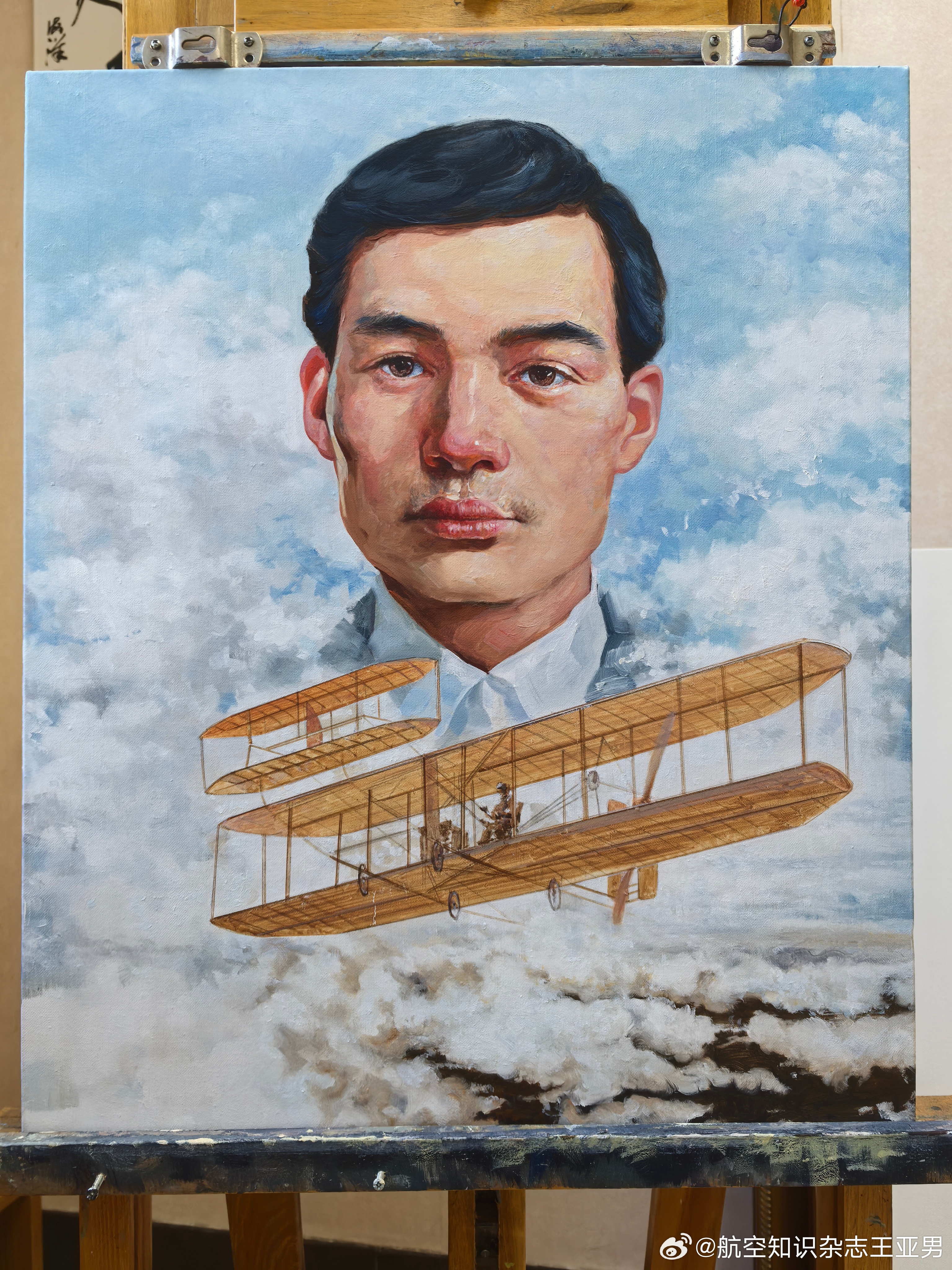 #航空创作计划# 刚在一老友画室寻得一幅佳作！！！这个冯公九如画得真好！以后我们