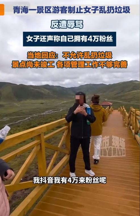 “4万粉丝”成了底气？青海游客劝阻乱扔垃圾反遭辱骂，男子一气之下曝光此事，当地相