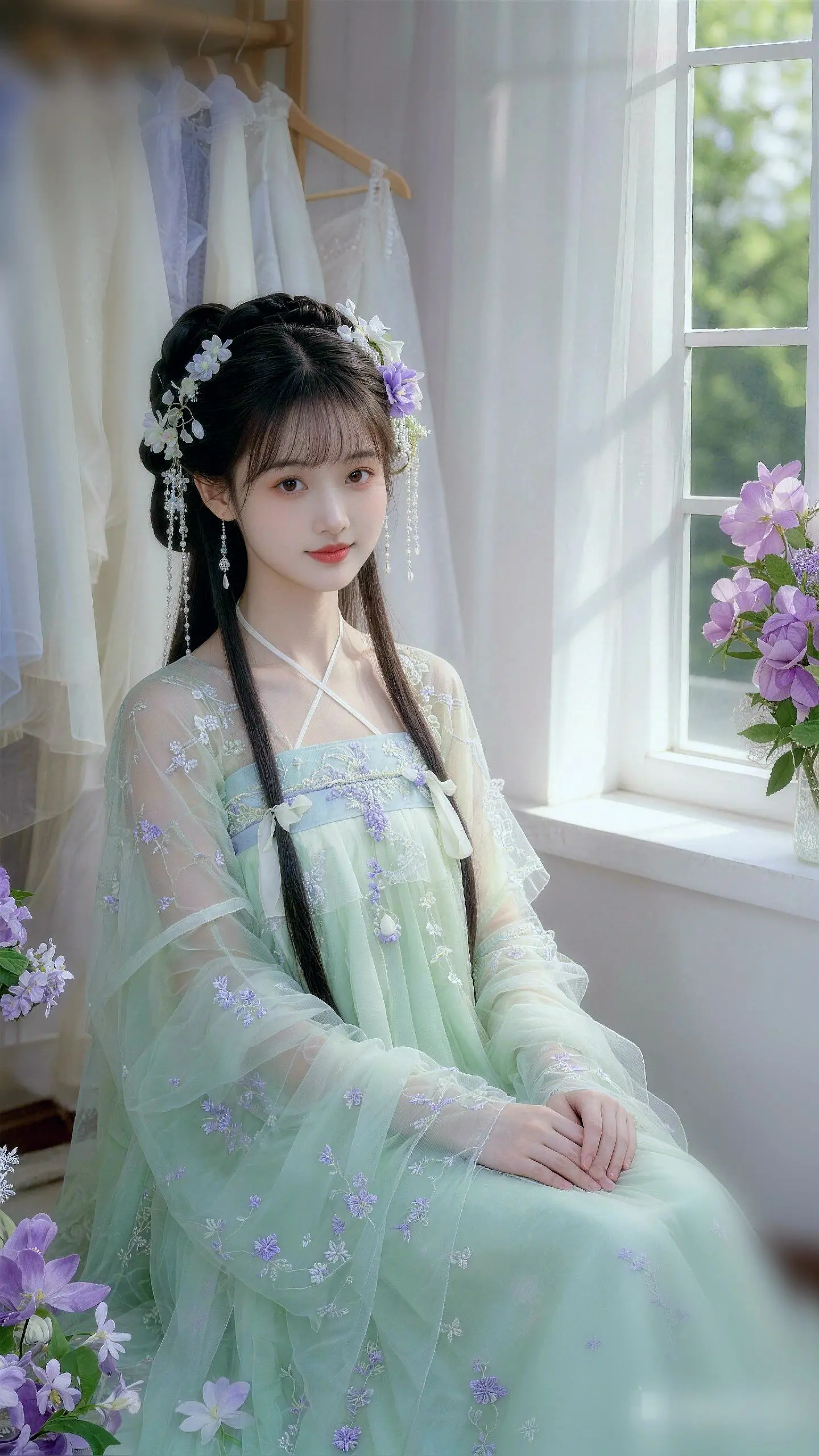 《花纱汉服小仙女-清纯》花纱汉服小仙女，当然是繁花似锦，轻纱飘花。  ...