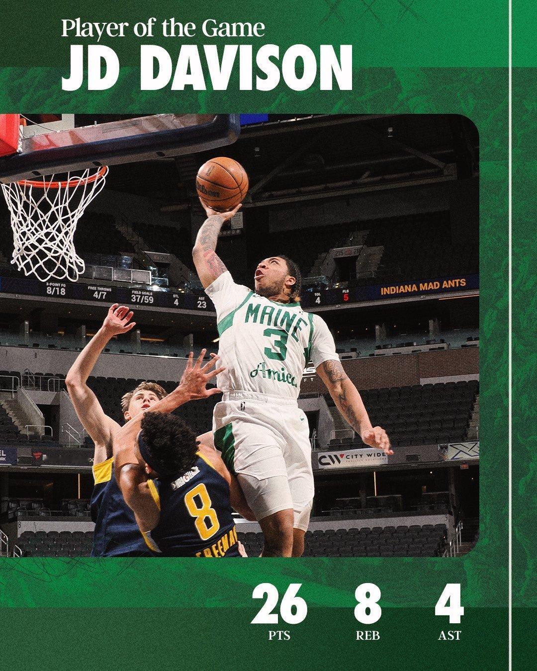 缅因州凯尔特人  Player Of The Game : JD Davison