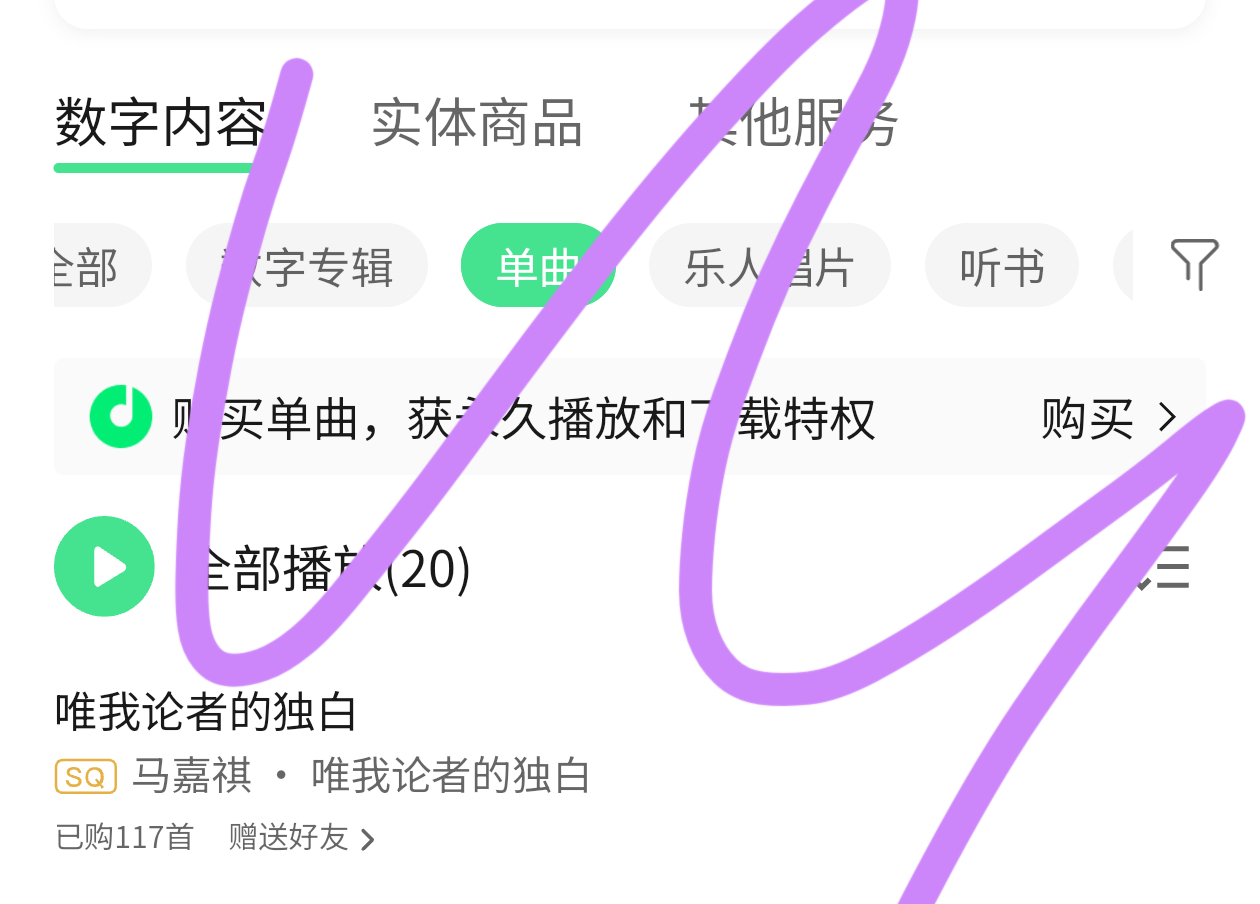 单曲购买✅——117 