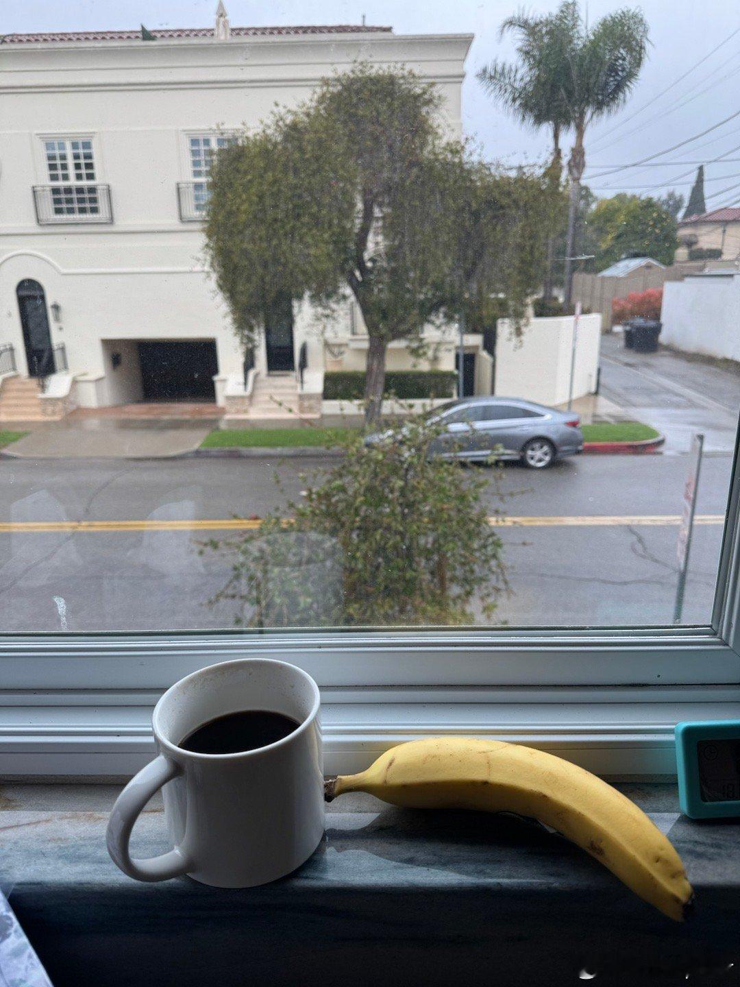 下雨天，望着雨天食早餐，下午去食越南粉，跟住去睇吓傢俬然後返屋企晚上就去食中國菜