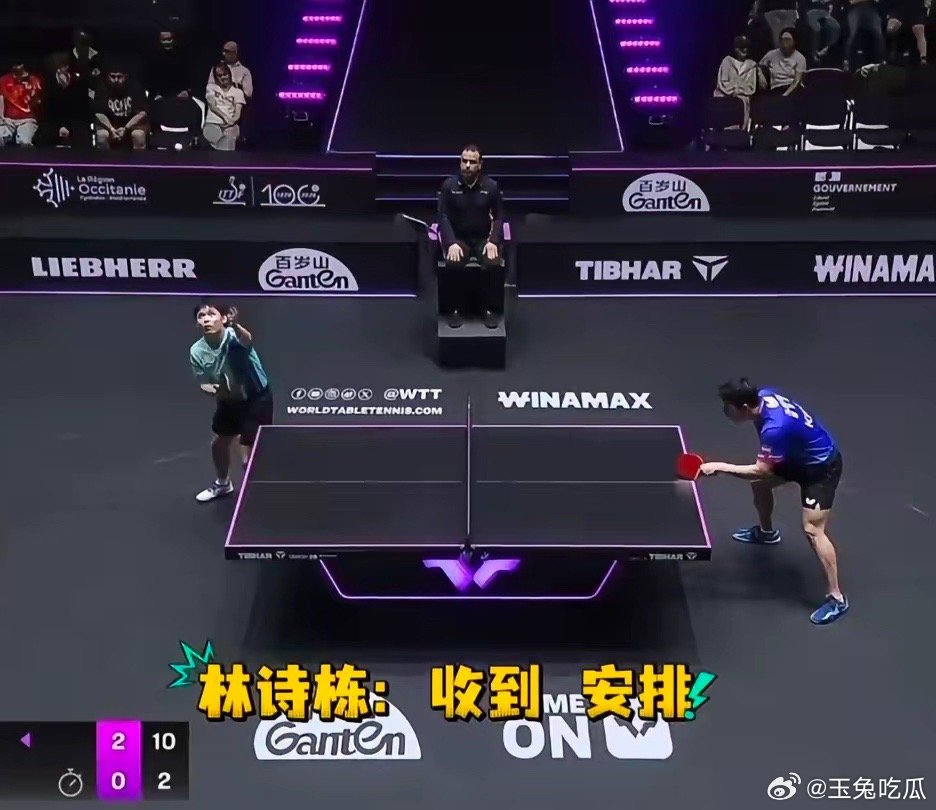 王浩指导大喊“高抛侧旋”，你以为是现场隔空指导？昨天林诗和林钟勋比赛，王皓指导在
