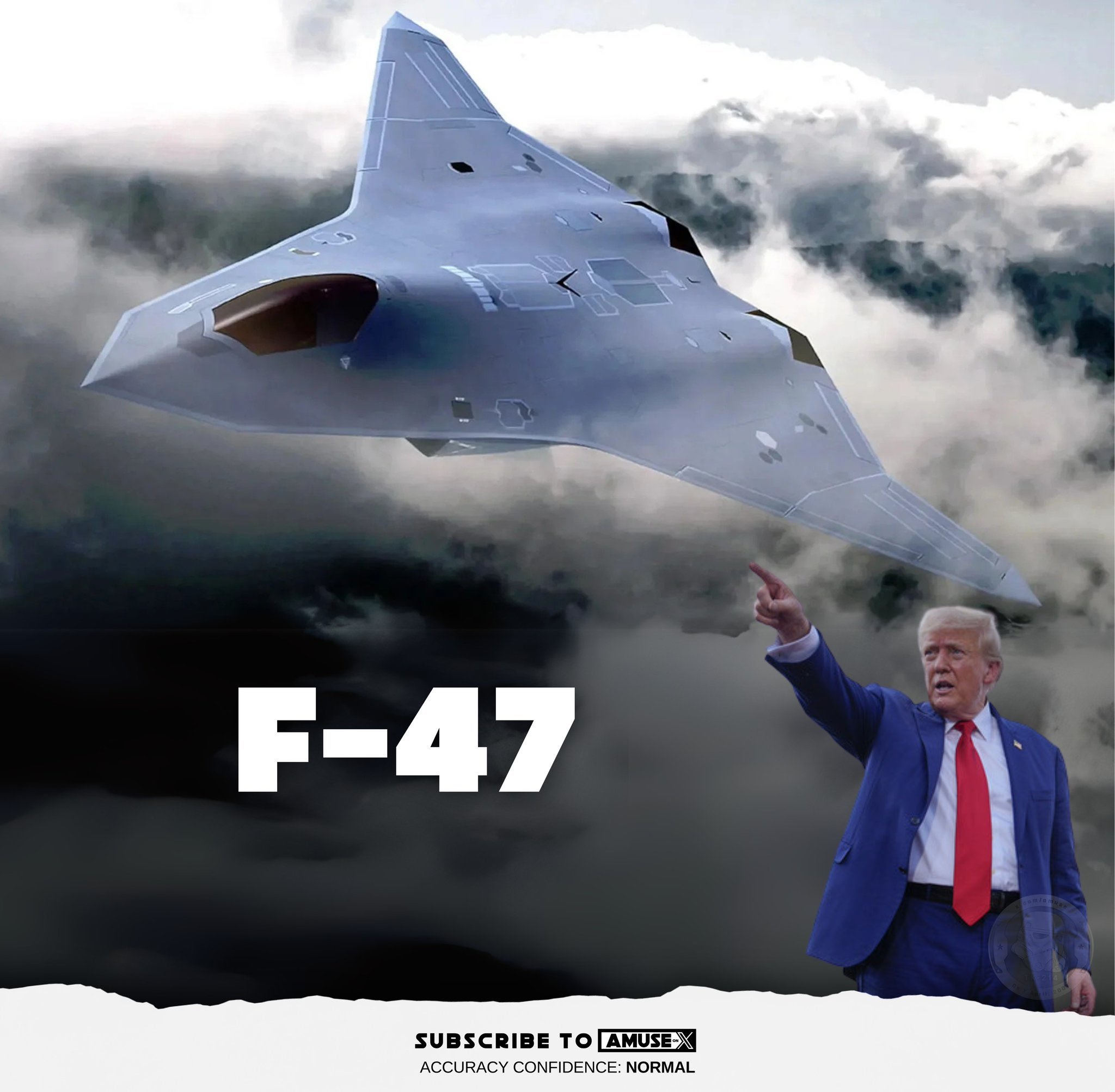 美国“第六代战机”只是一张PPT图！特朗普是美国第47任总统，这就是“F-47”