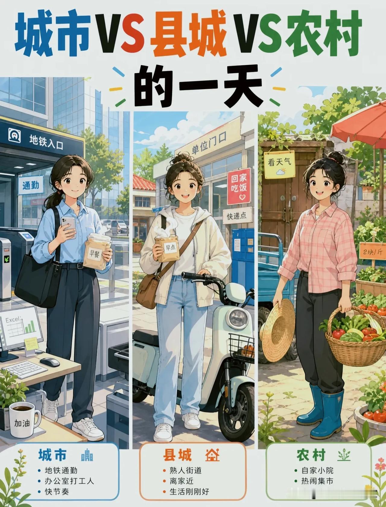 同样是24小时，城市、县城、农村的一天，把生活的真相说透了，有人说，城市的生活，