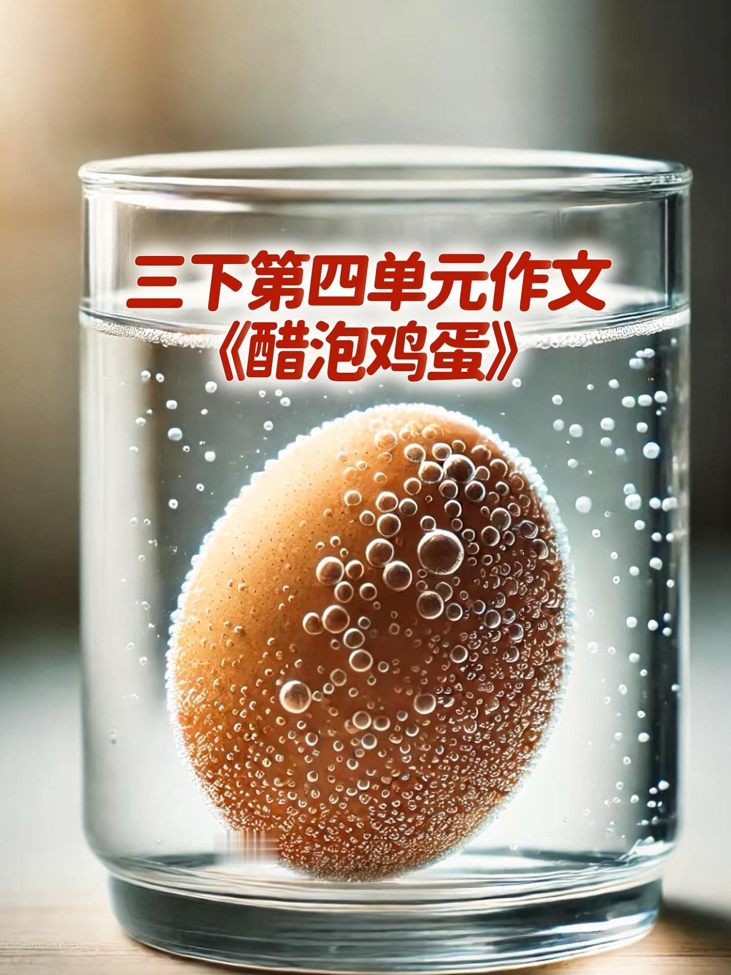 《醋泡鸡蛋》 同步优秀范文来了。家长必读，小学三年级下册第四单元习作《...