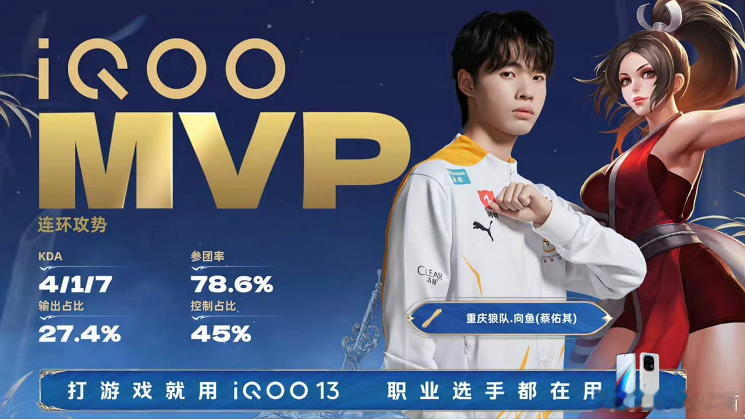 向鱼达成挑战目标 恭喜向鱼达成本次挑杯目标，用法刺拿到一次MVP 