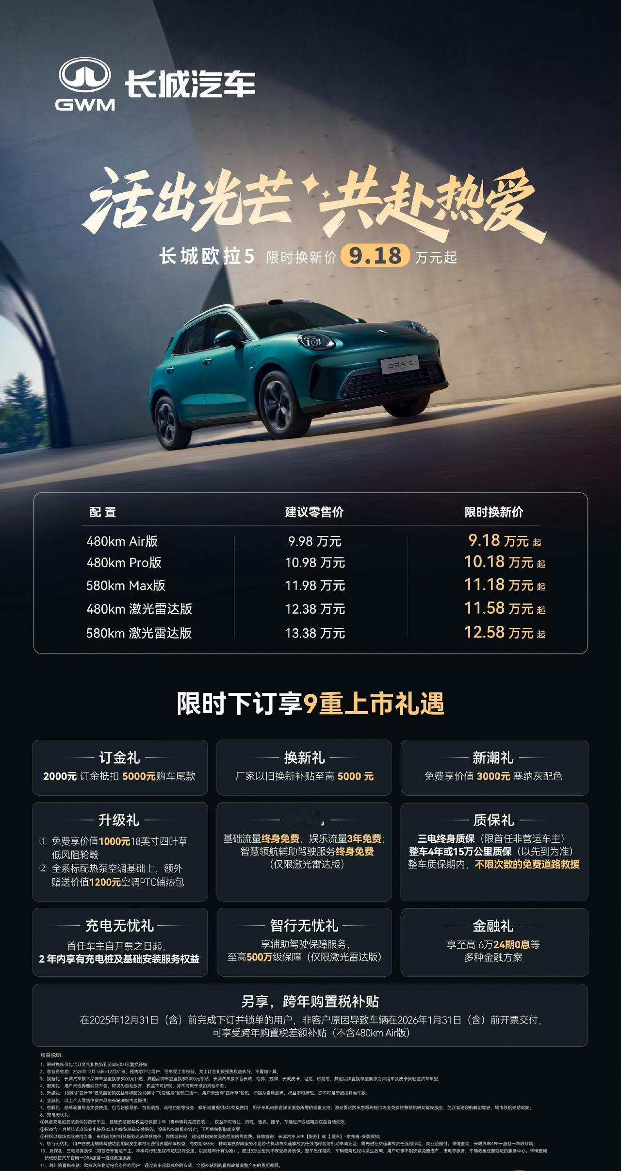 现在10万级纯电SUV真的是杀红眼了，11.58万就能买到带激光雷达的欧拉5，入