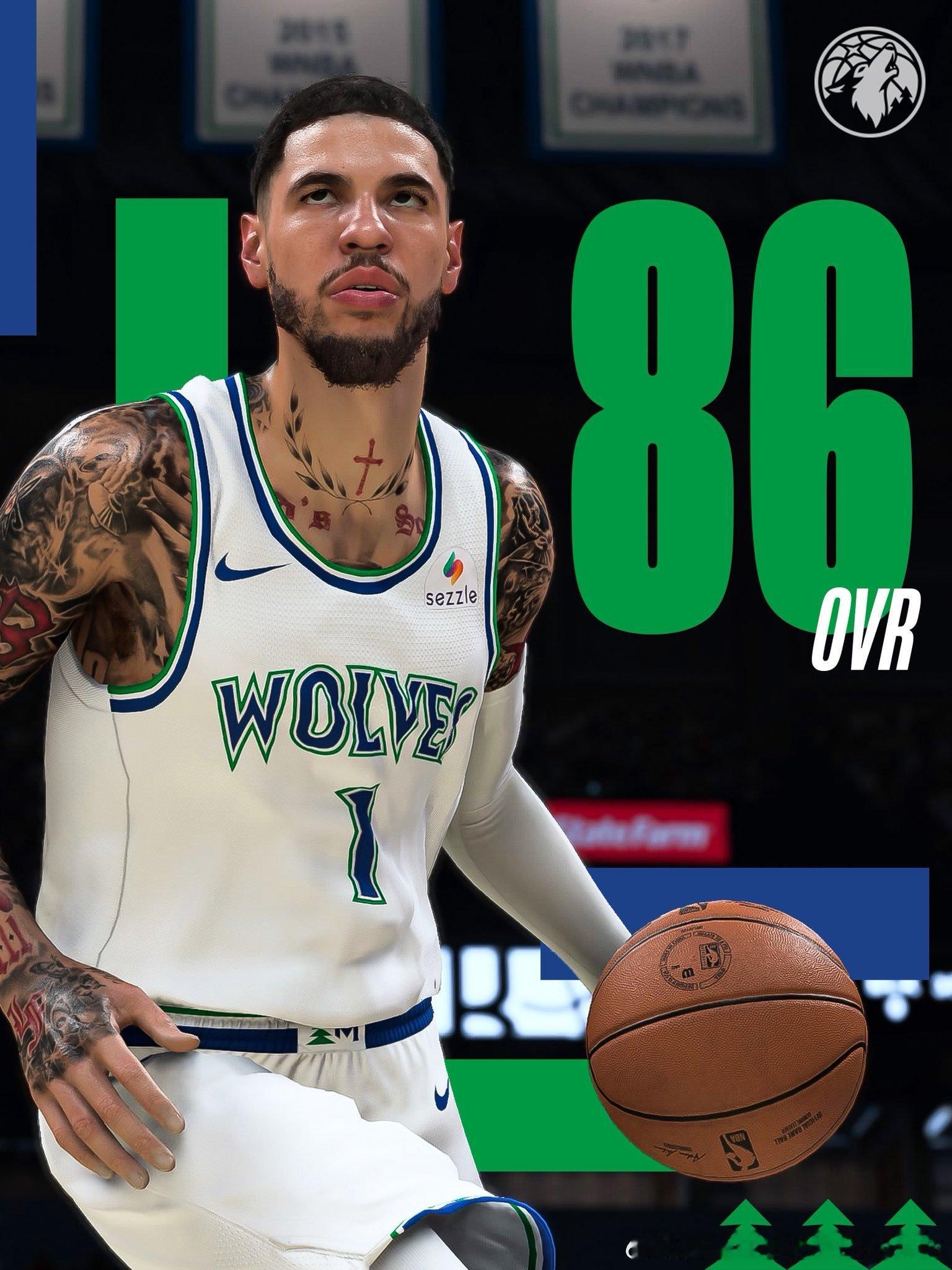 NBA2K27首发四虎能力值：华子95、三球86、贾登85、法棍84安东尼爱德华