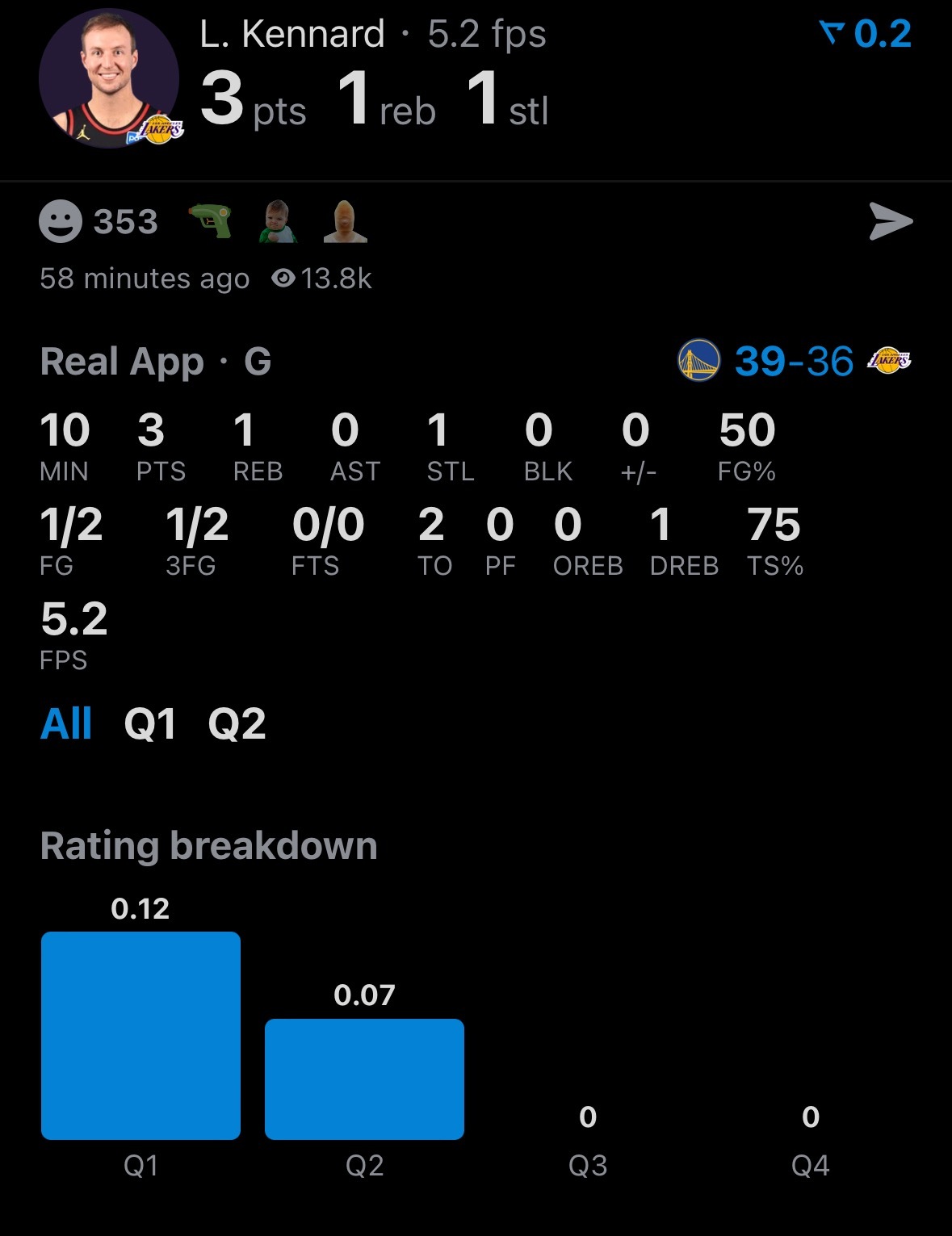 两次出手少了点 