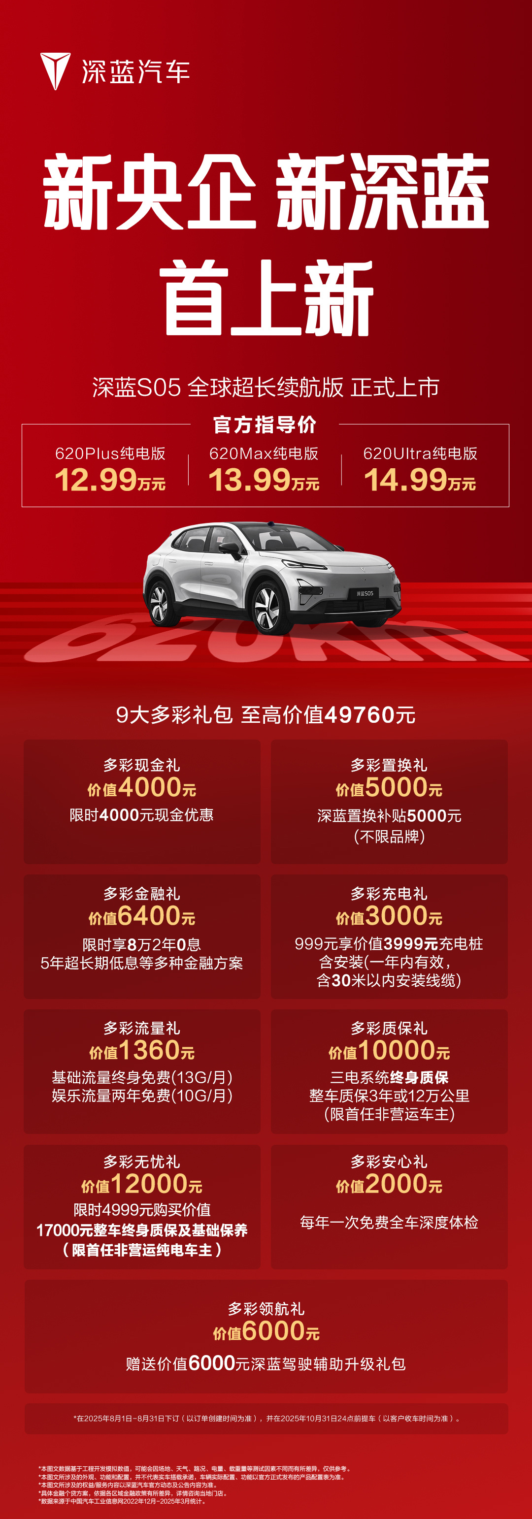 深蓝S05纯电620km长续航版上市 曾几何时600+km的纯电续航还是高端电车