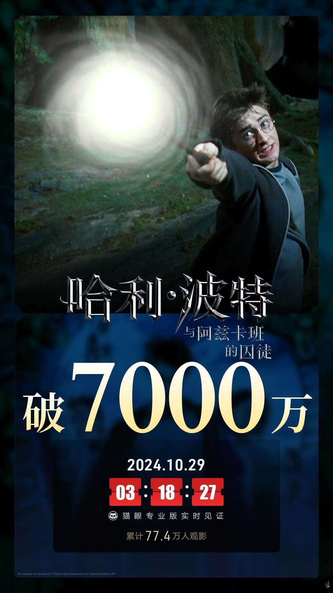 #哈利·波特与阿兹卡班的囚徒# 总票房破7000万 ​​​