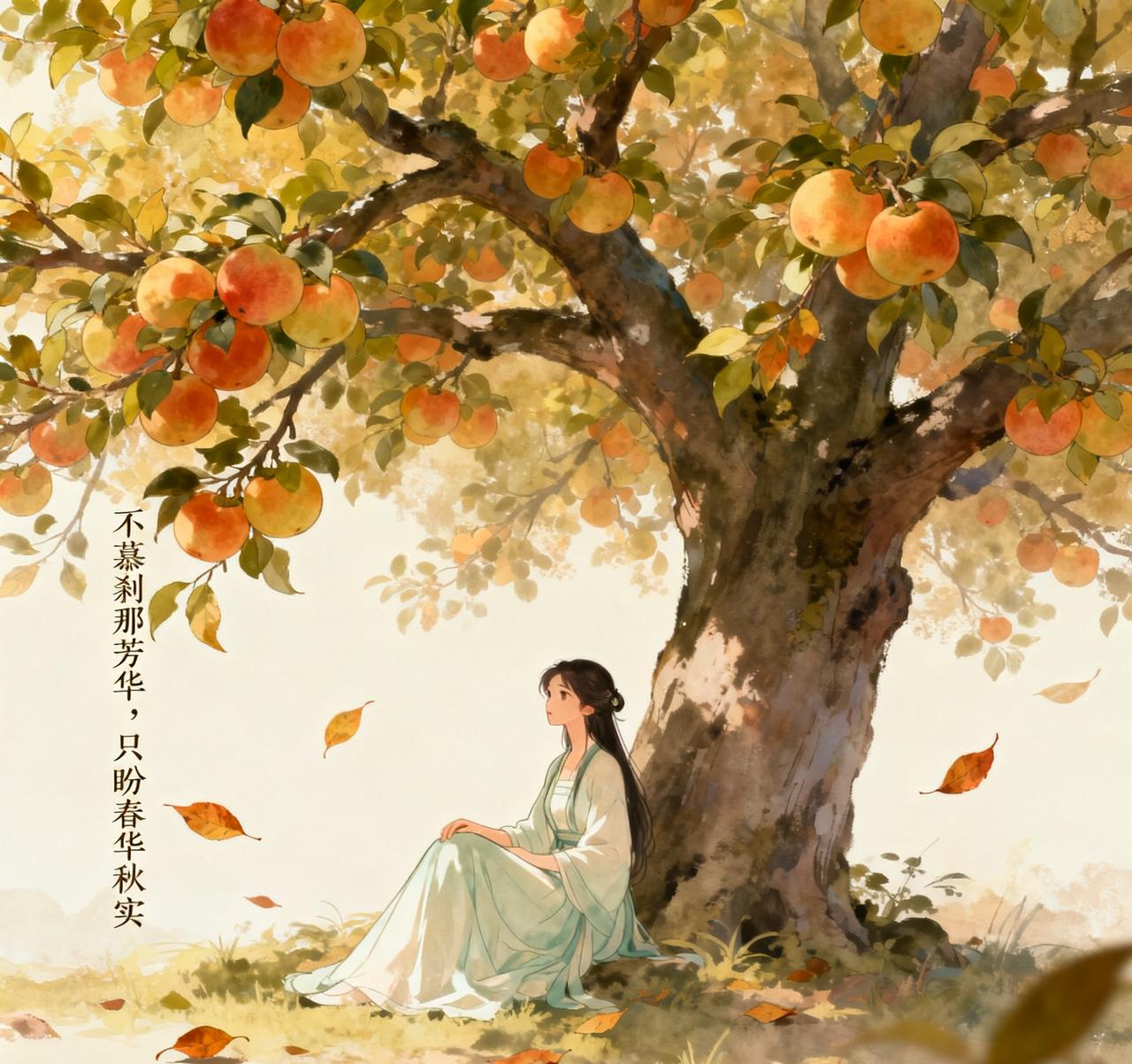 世上有很多迷人的花，
可我还是喜欢有结果的树。
芬芳娇艳虽好，
我更爱枝头沉甸甸