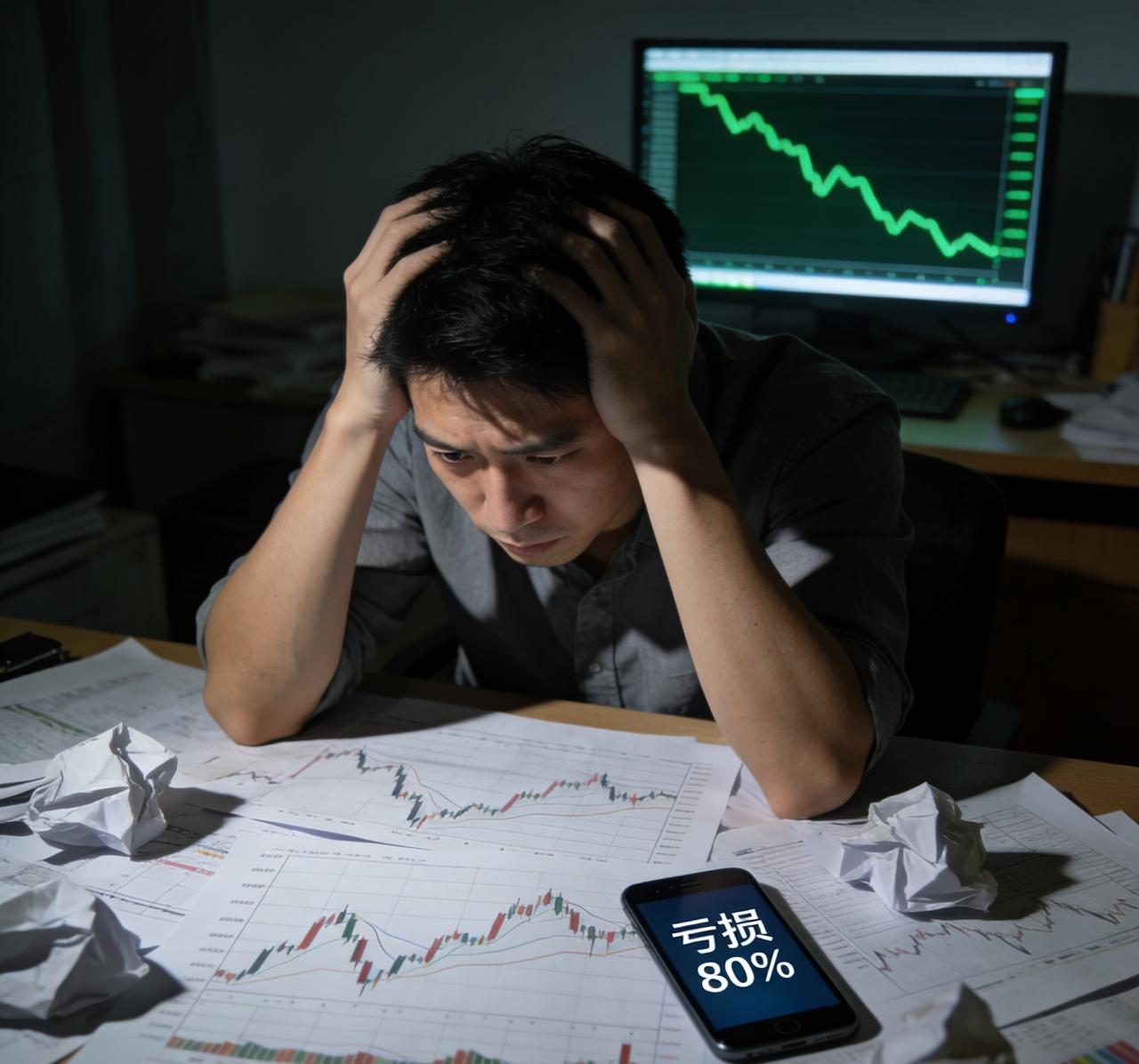 今日收盘，一位东北老哥的账户，一天就亏损了59000元。虽不是我的账户，但我看着