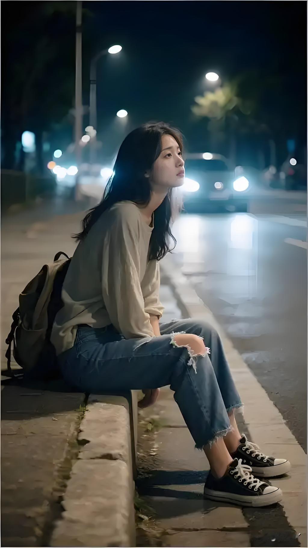 很想坐在夜晚的马路边，
看着街头来往的车辆。
不同的车子，
里面坐着不同的人，