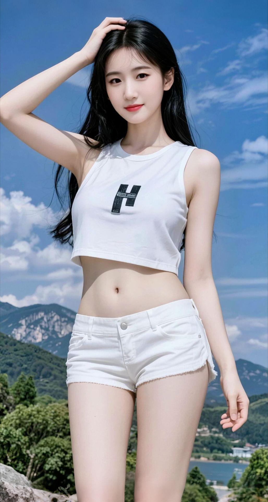 AI扩图 AI蓝天休闲照