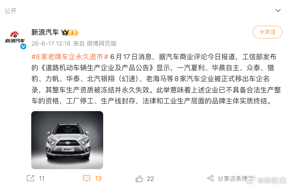 潮起潮落，再见这8家老牌车企，曾几何时也吸引了我很多的注意力。 ‘满街跑的夏利，
