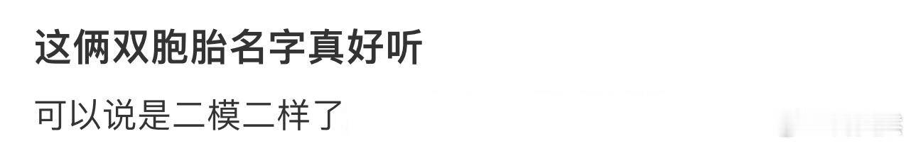 这俩双胞胎名字真好听[哆啦A梦害怕] 