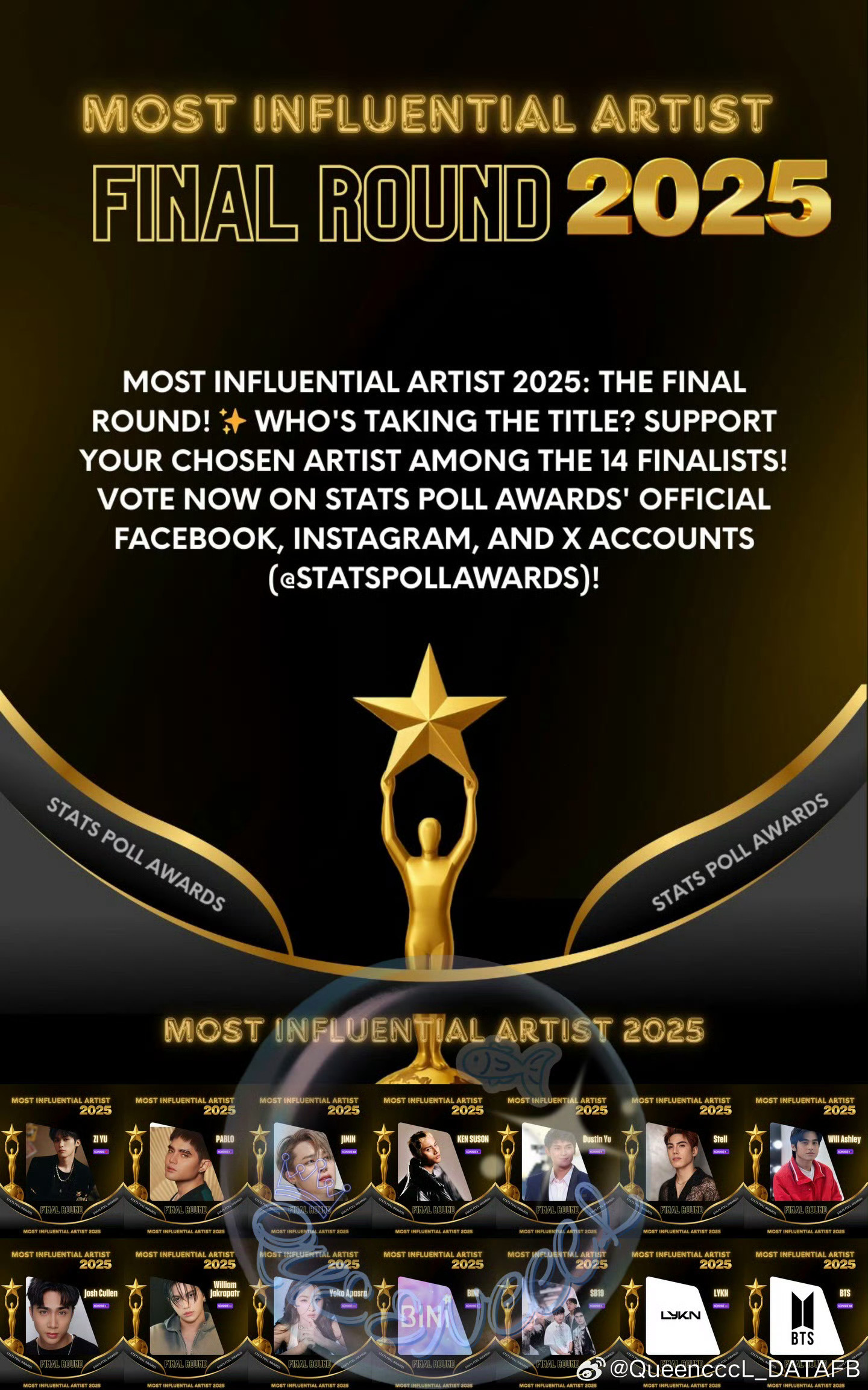梓渝入围2025最具影响力艺人决赛恭喜梓渝入围 Stats Poll Award