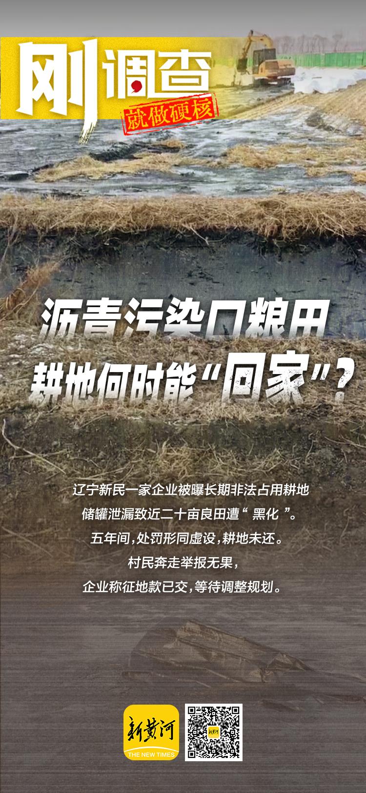 在辽宁省新民市胡台镇王家河套村，在一片永久基本农田旁边，有一家石油沥青仓储企业—