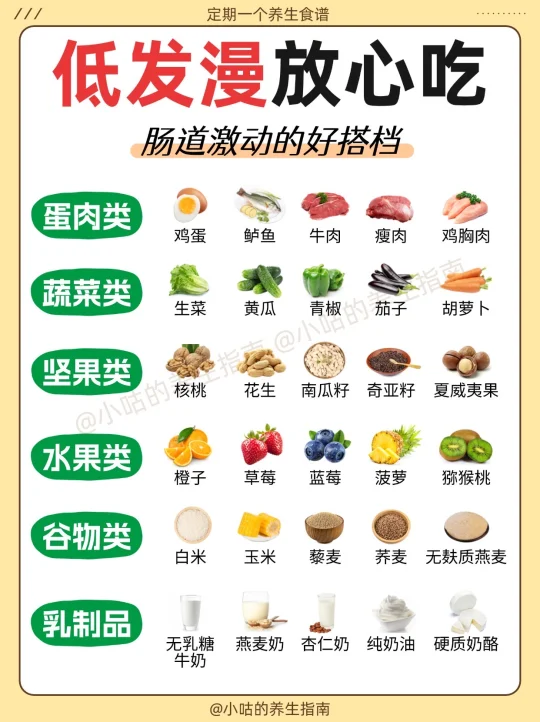 低发漫食物大合集❗️肠易激千万别错过❗️