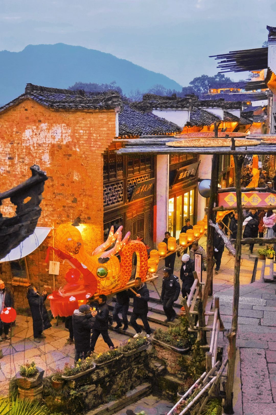 江西刚回来！！篁岭落日板凳龙灯美翻了🎇
