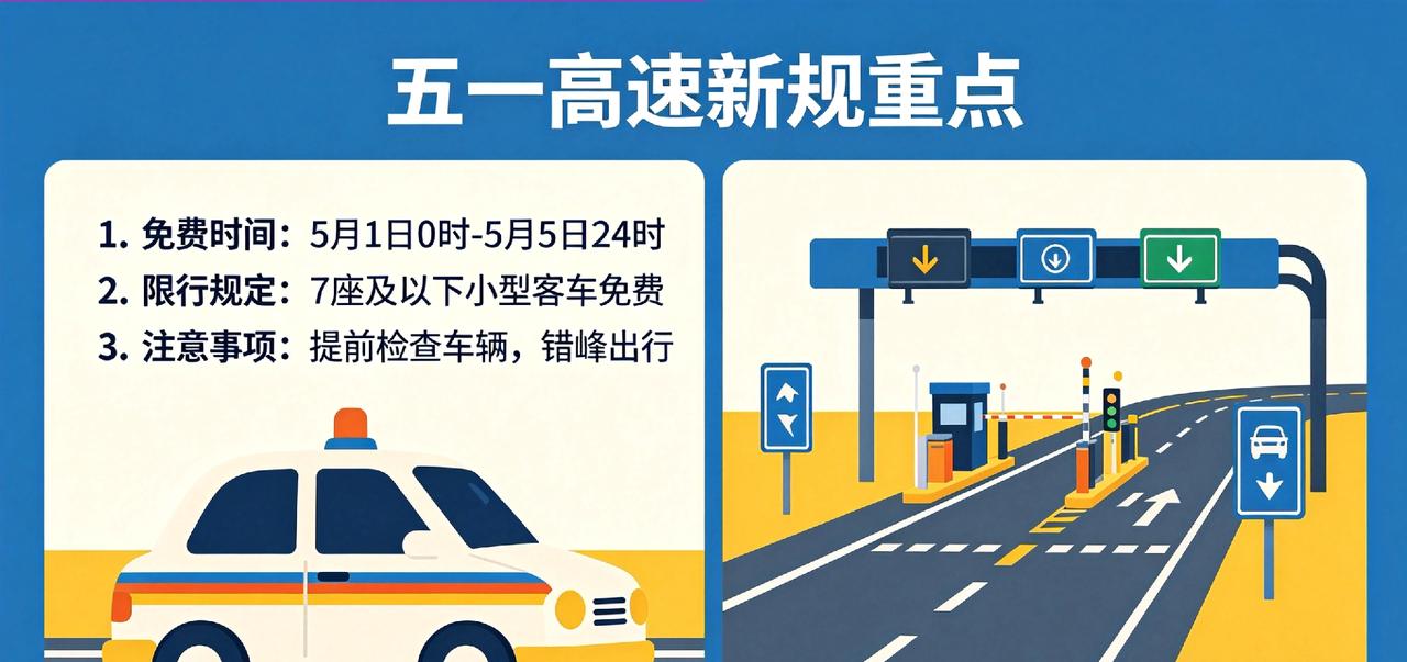 五一高速全新通行政策正式落地
 
今年五一劳动节高速最新收费新规全面开始执行，假