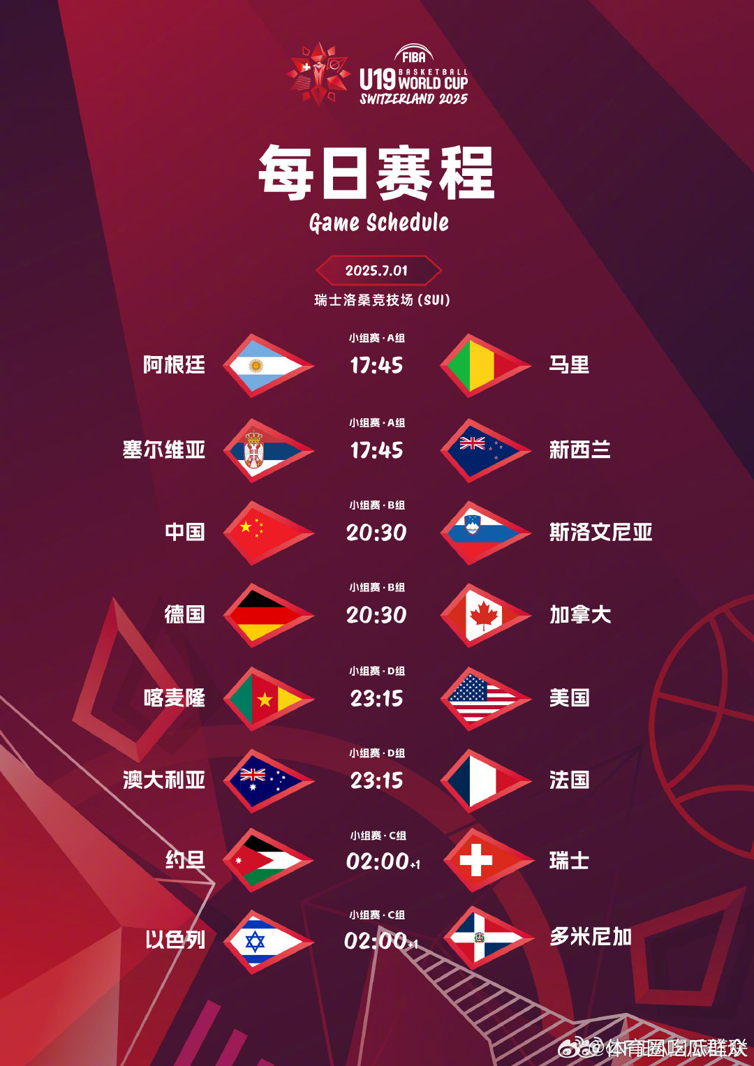 🔥2025FIBAU19世界杯 第3️⃣比赛日✨🇨🇳中国队与🇸🇮斯洛文