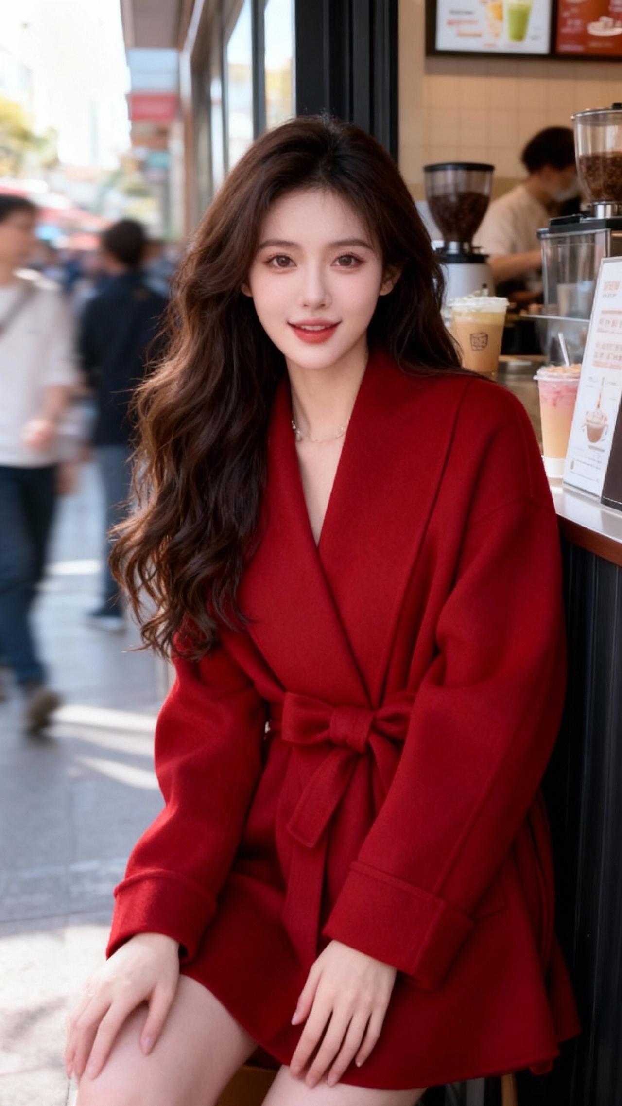 毛呢大衣 红色系 新年穿搭 分享穿搭 呢子大衣