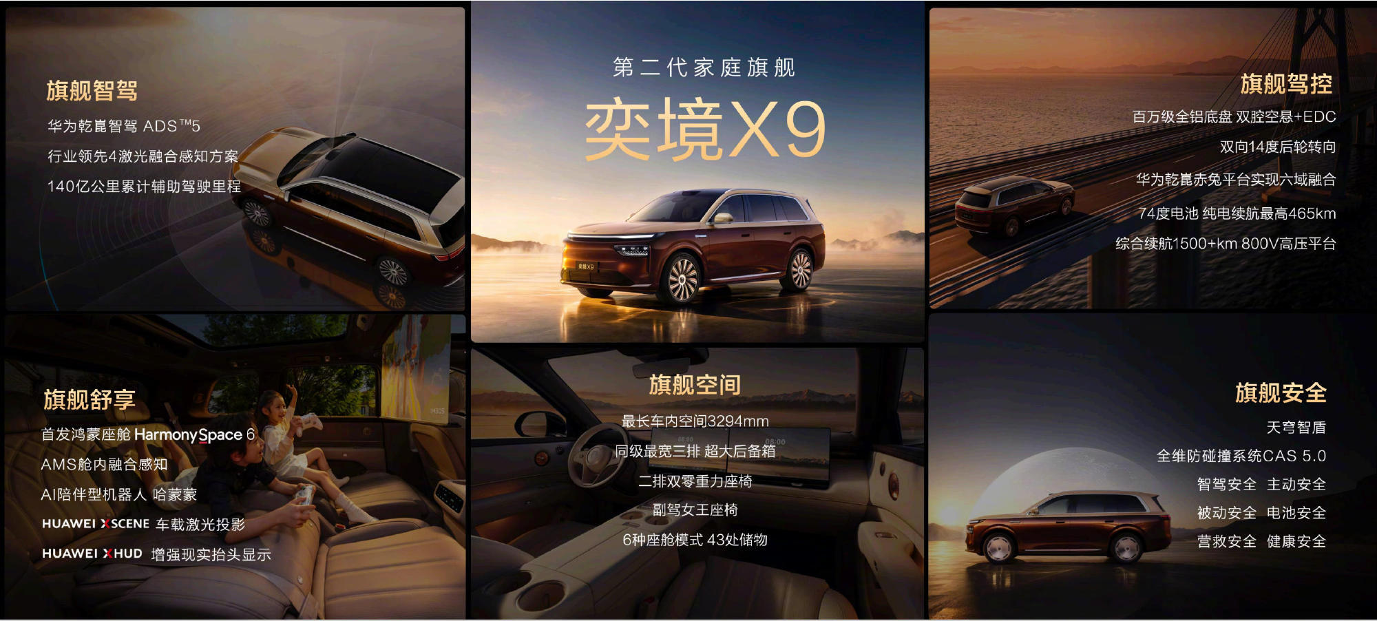 30万买四激光大六座奕境X9 奕境X9把华为四激光雷达的ADS 5带到了30W的
