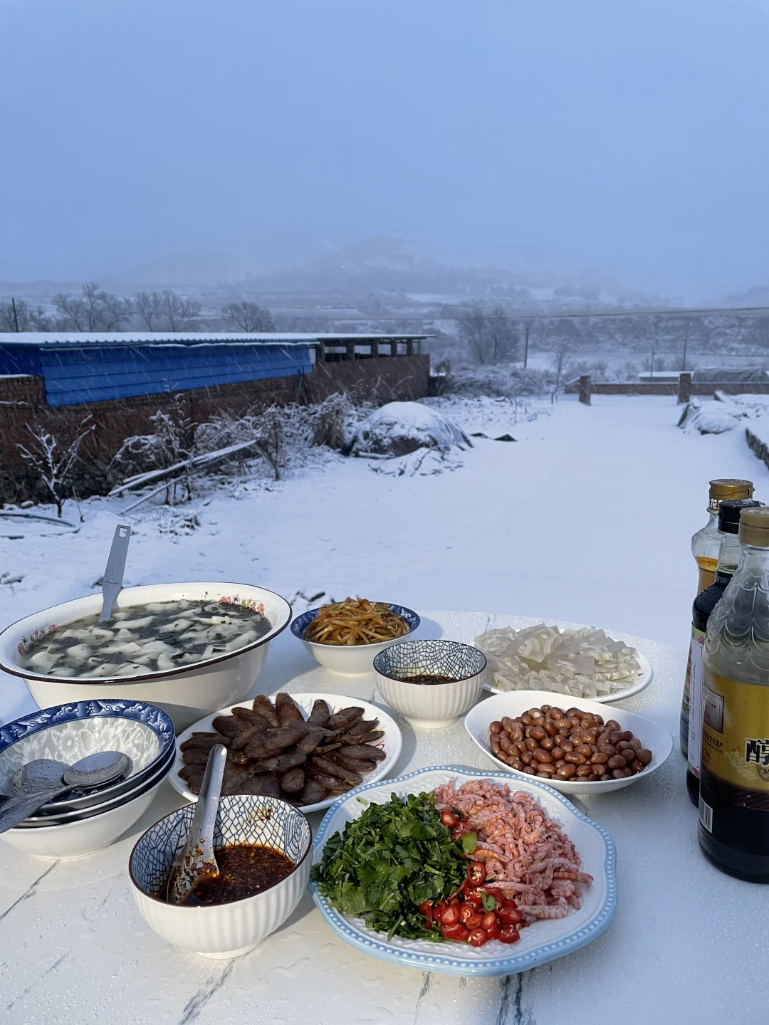 我好幸福呀！我有妈妈给我做的初雪的晚饭！