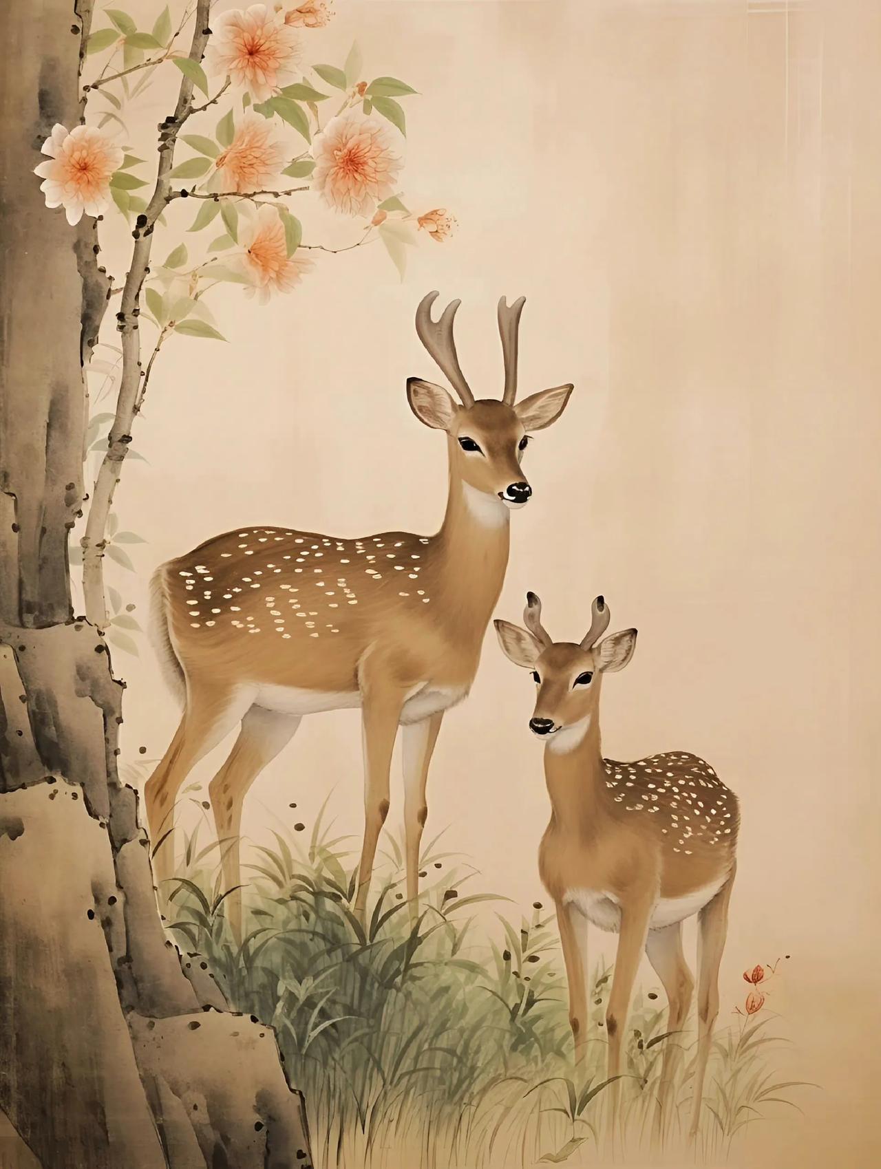 遇见灵鹿，福鹿双全，吉祥兮。