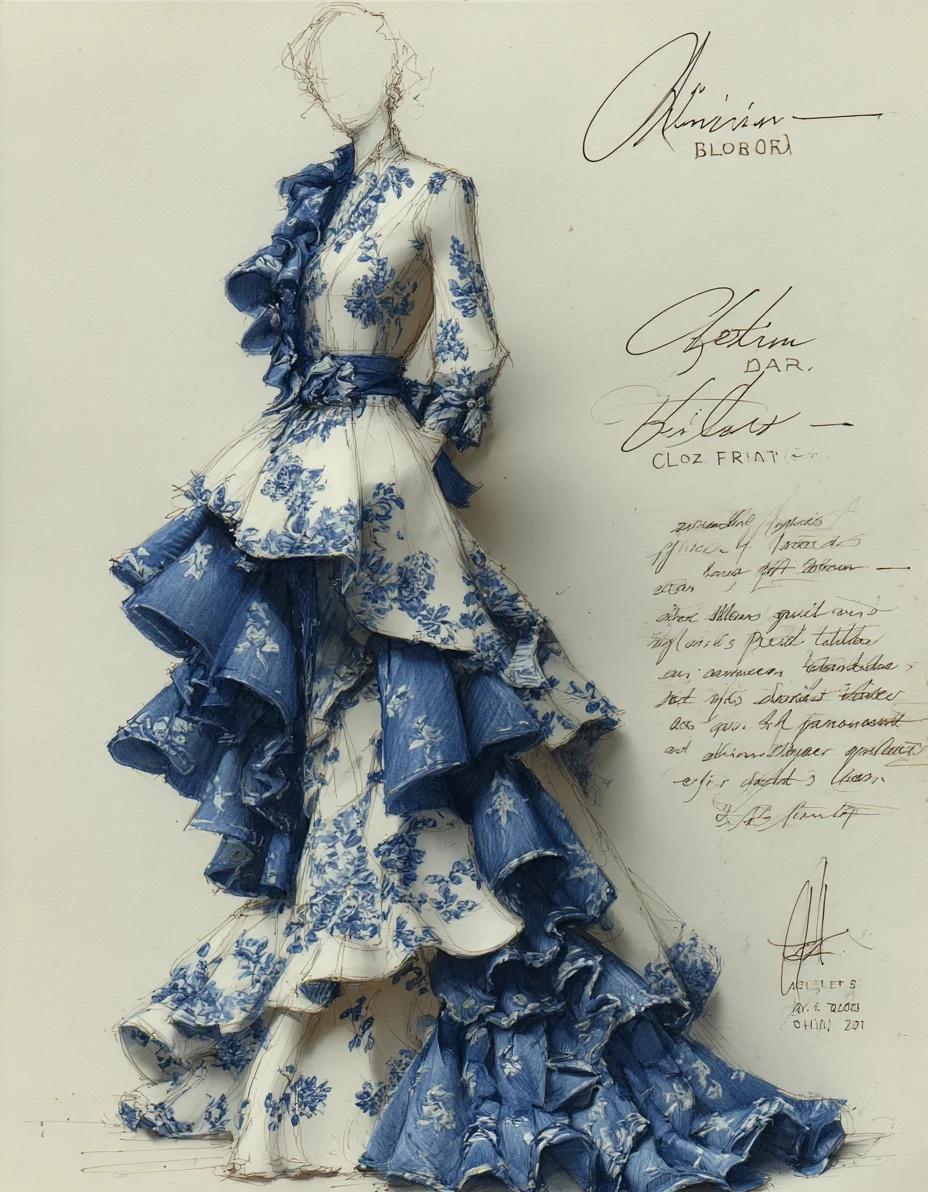 AI 服设| 代尔夫特蓝瓷花
生活美学 AI绘画有点东西 时尚的轮回  花卉图案