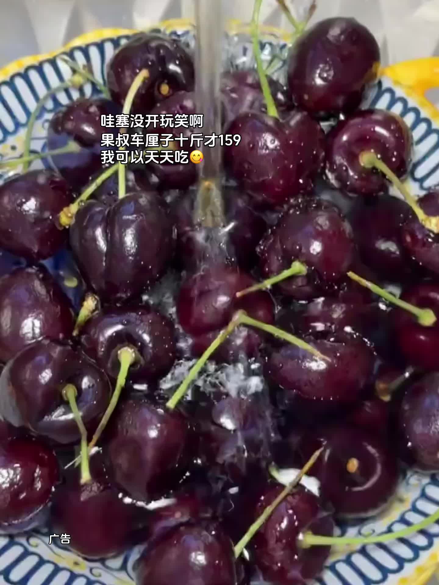 哇塞没开玩笑啊 果叔车厘子十斤才159 我可以天天吃