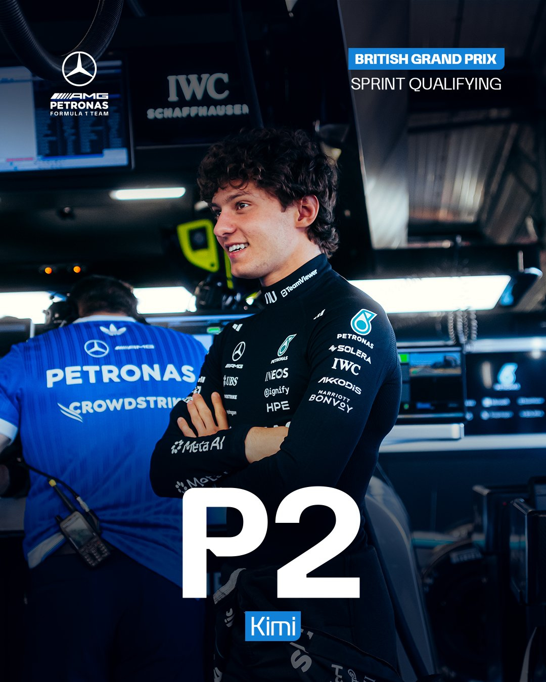 F1冷数据 安东内利本赛季4场冲刺赛排位赛全部取得第二名F12026F1英国大奖