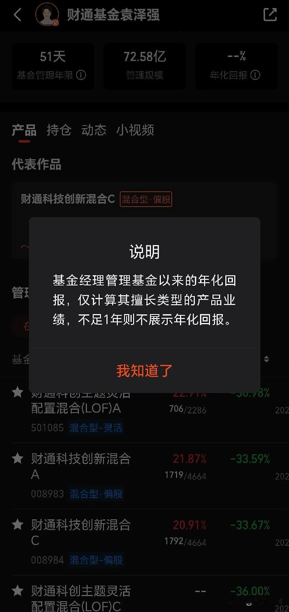 新人基金经理上任51天，亏了超30%。

财通基金的袁泽强，6月11日上任，到现