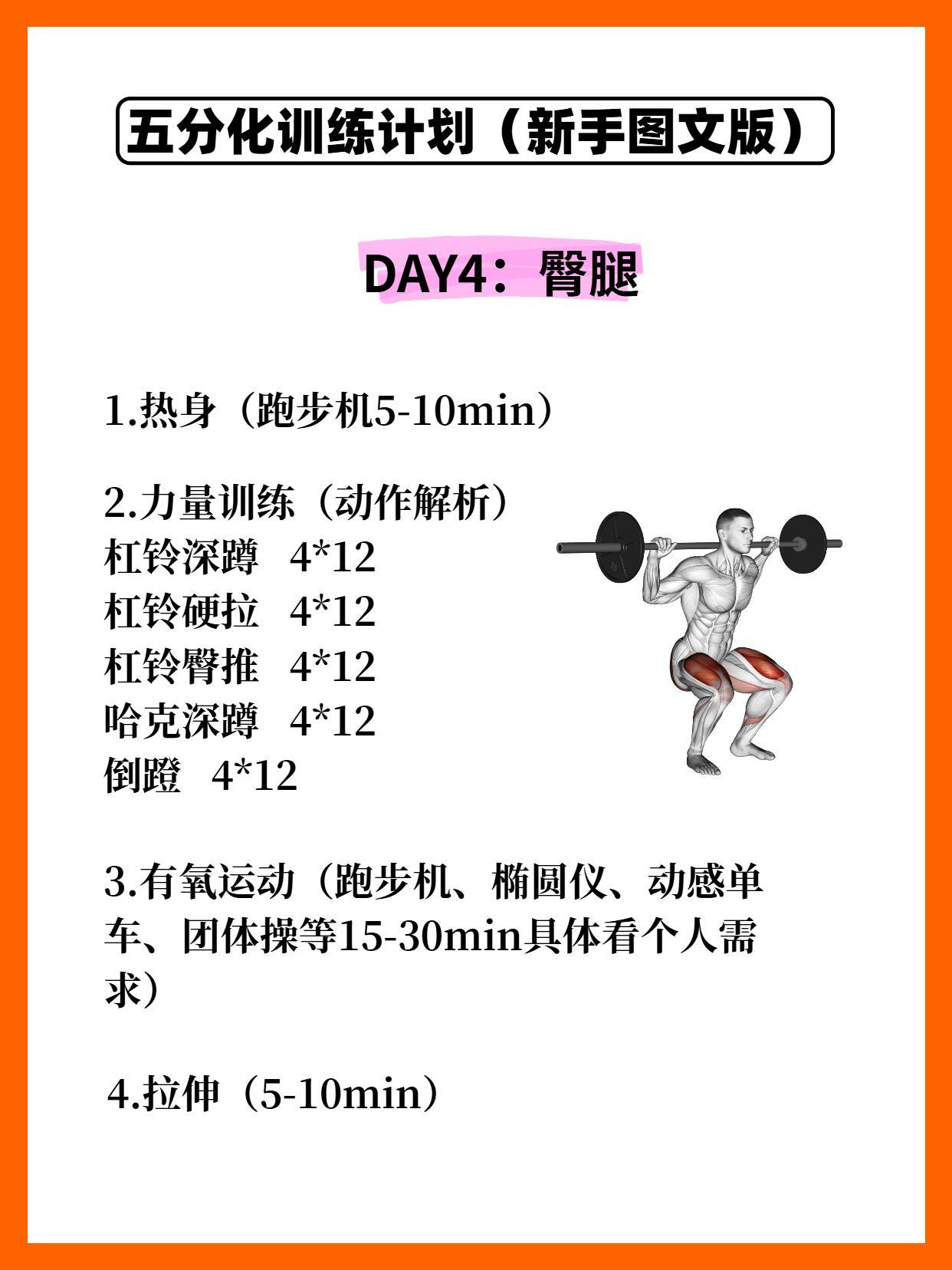 减肥正确练腿，就这几个动作｜五分化训练Day4训练流程热身：跑步机 5 - 10