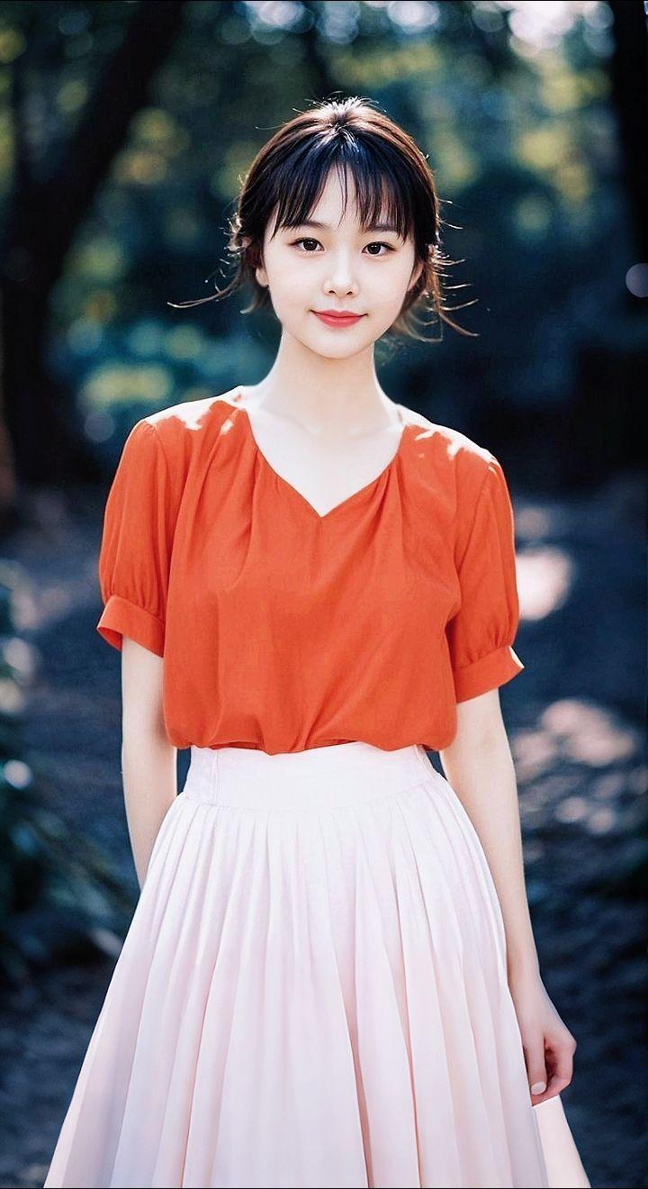 AI扩图 AI橙衣佳人