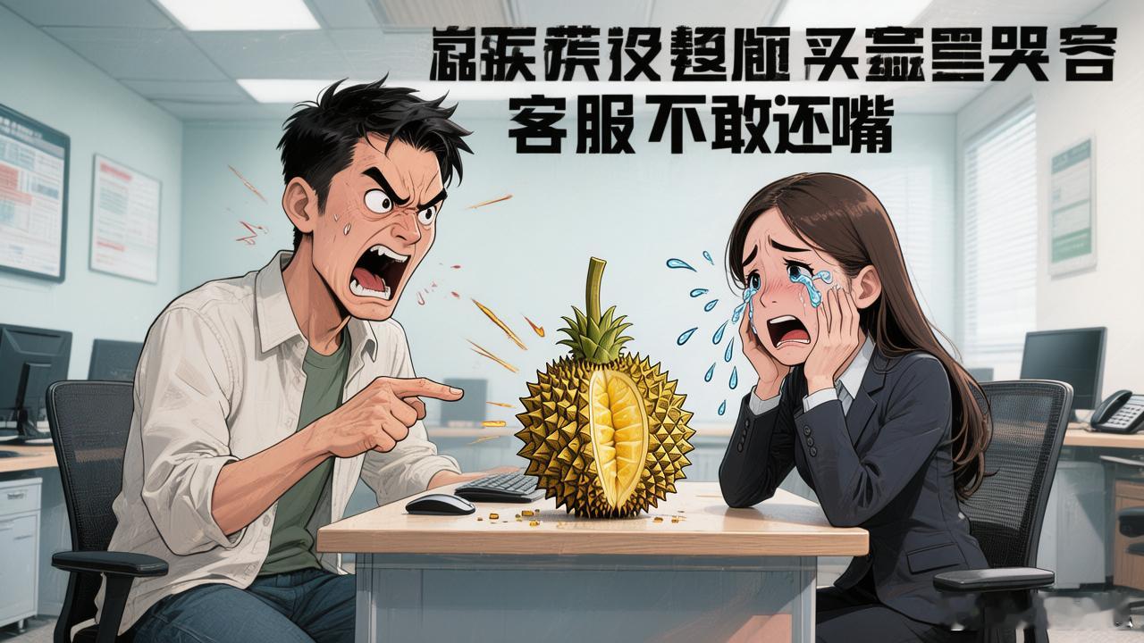榴莲仅退款买家骂哭客服不敢还嘴 近日，河南一商家因190元的榴莲遭遇恶意“仅退款