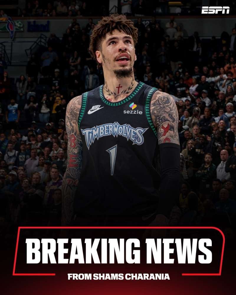 三球交易至森林狼据ESPN报道，夏洛特黄蜂送出明星后卫拉梅洛-鲍尔与约什-格林，