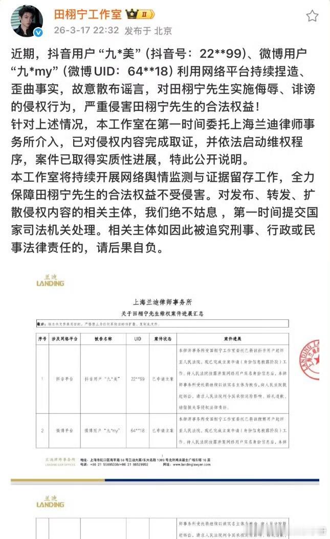 田栩宁工作室直接告了九成美田栩宁工作室告了九成美