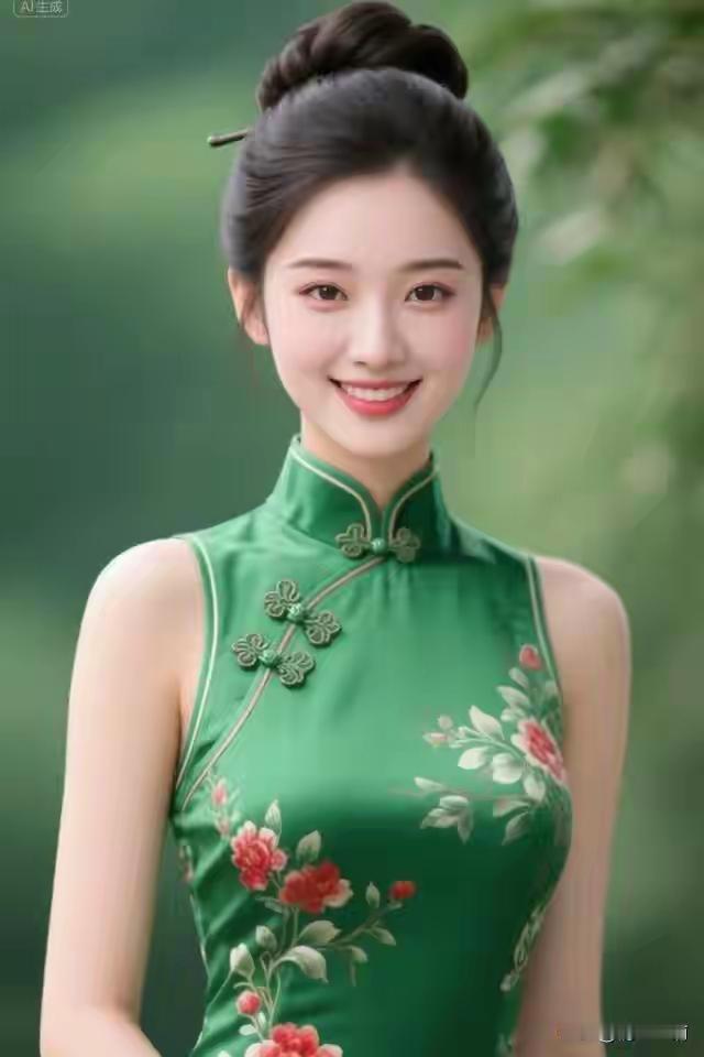 虽说年龄很年轻，
但是观念却传统。
中式服装我欢迎，
旗袍雅韵衬娇容