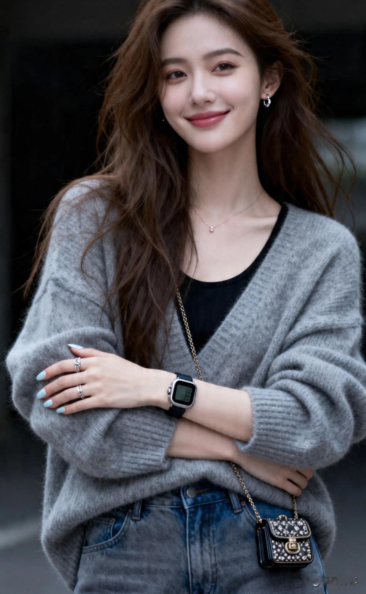 温柔微笑，时尚穿搭，元气满满的一天！🌞👗💄优雅自信穿搭分享