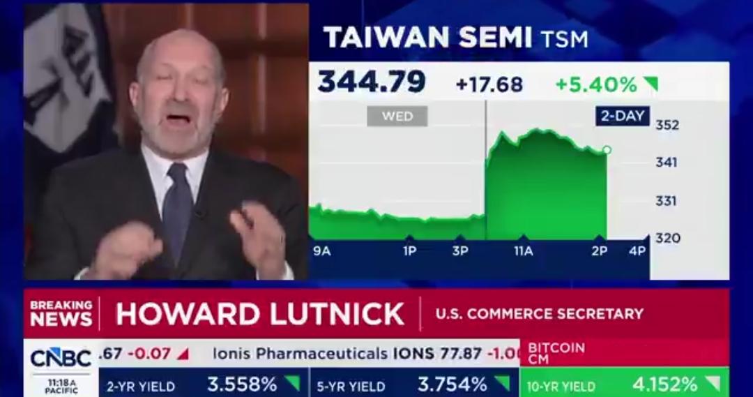 🚨 突发：川普刚与台湾达成一项高达🔹5000 亿美元（半万亿美元）🔹的贸易