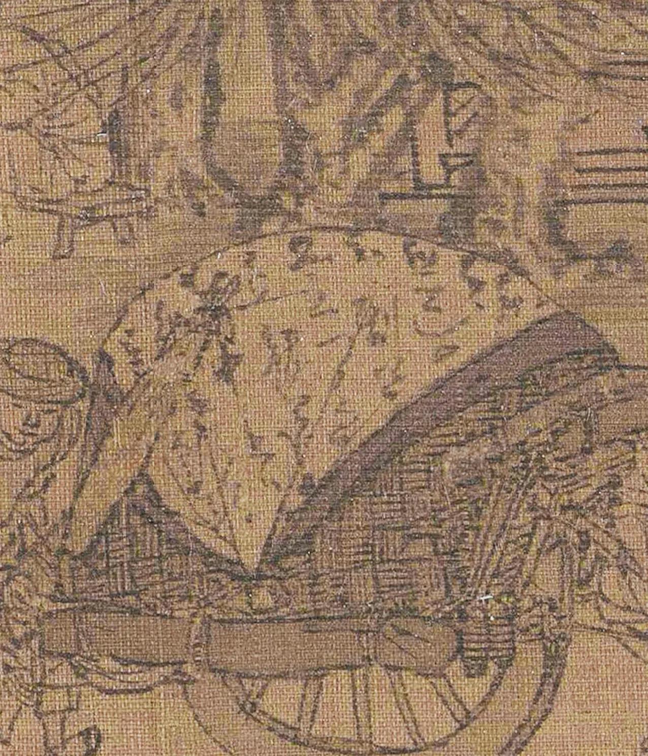 哪位大神能够辨认出《清明上河图》中独轮车上苫布上书写的宋代草书是什么字？是哪一篇
