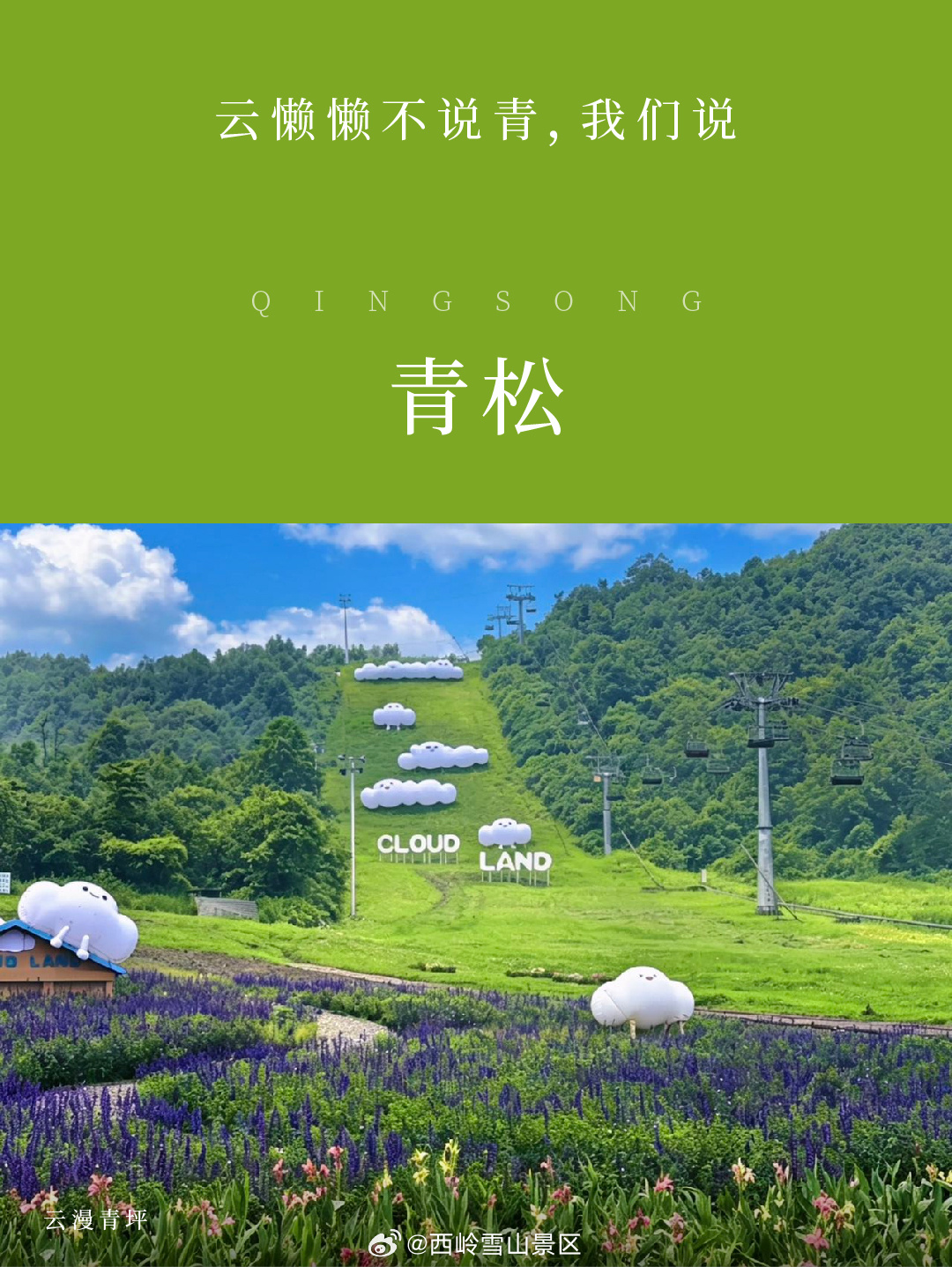 在西岭我们不直接说「美」我们用国色打开西岭【苍绿池影】💦鸳鸯池不说绿，我们说苍