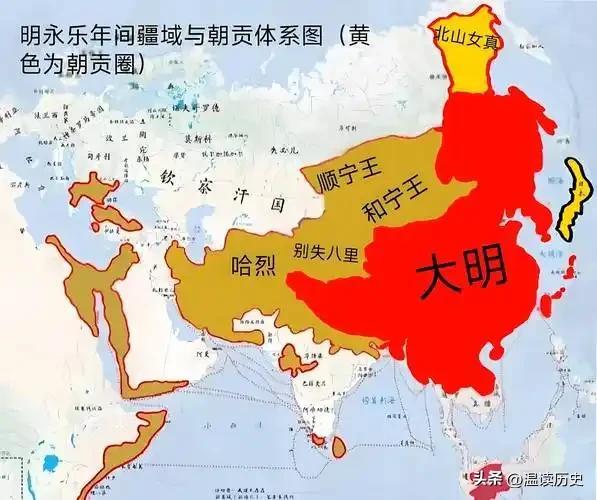 明朝建立后它完全继承了元朝疆域面积了吗？答案显然并没有，要不然明朝前期的疆域面积