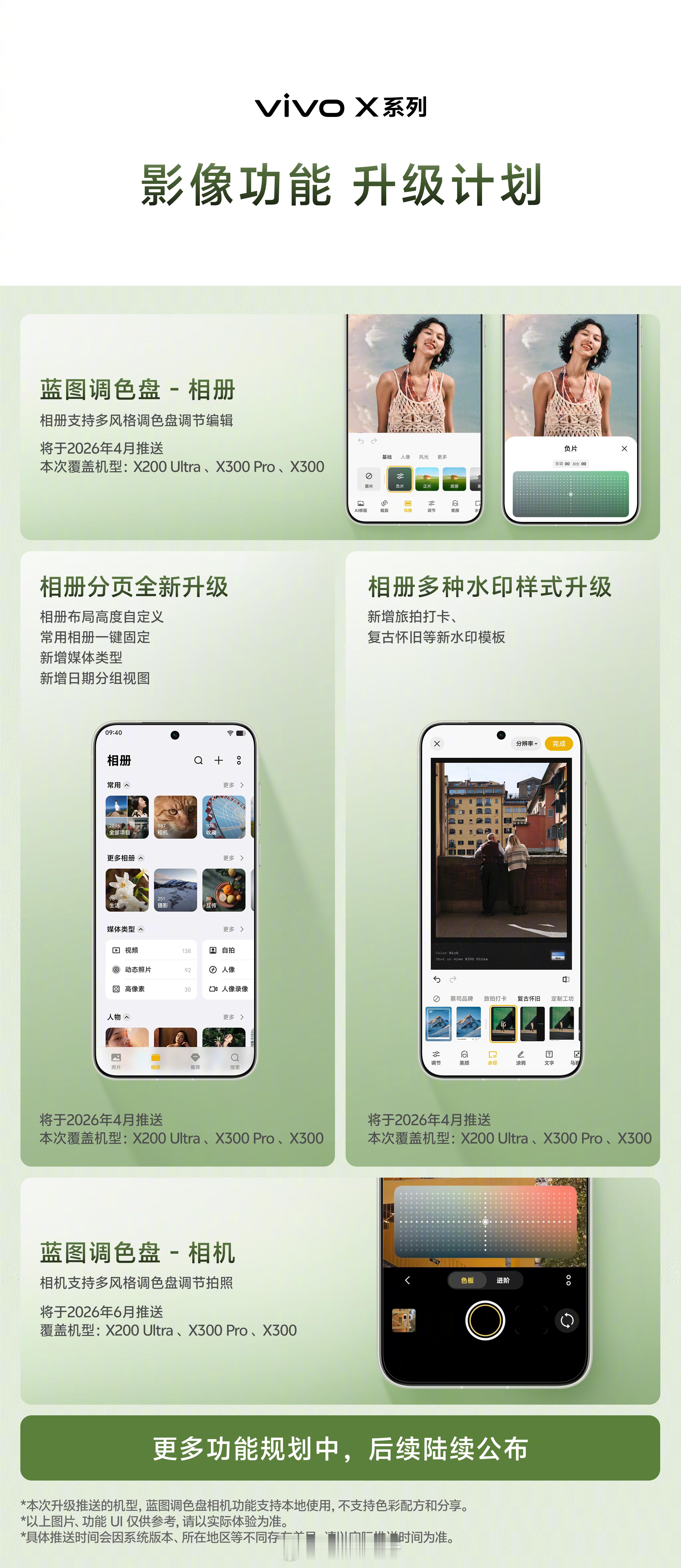 蓝图调色盘OTA计划来了。相册APP内置的调色盘，将在4月内，针对X200Ult