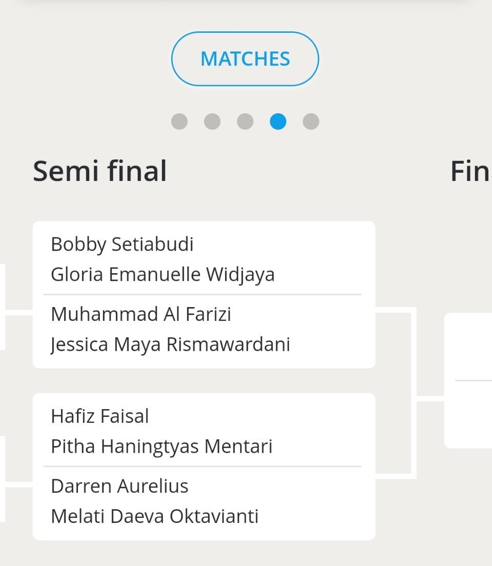 印尼全锦赛成人组混双四强，奥勒留复出搭档梅拉蒂 